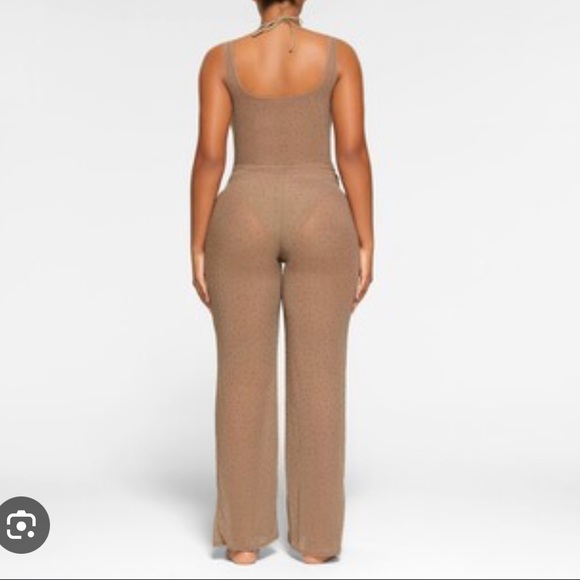 SKIMS Desert Brown/TanMesh Sparkling Rhinestones Drawstring Coverup Pants NWT 3X - Picture 4 of 16